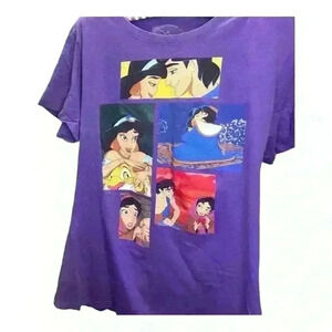 Disney Authentic Aladdin Movie Purple Short Sleeve Tee T Shirt, Size XXL